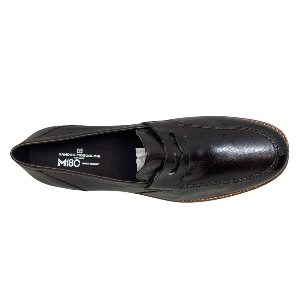 Sandro Moscoloni M180 Hyper Comfort Brown Leather Penny Loafers Mens 10.5 D